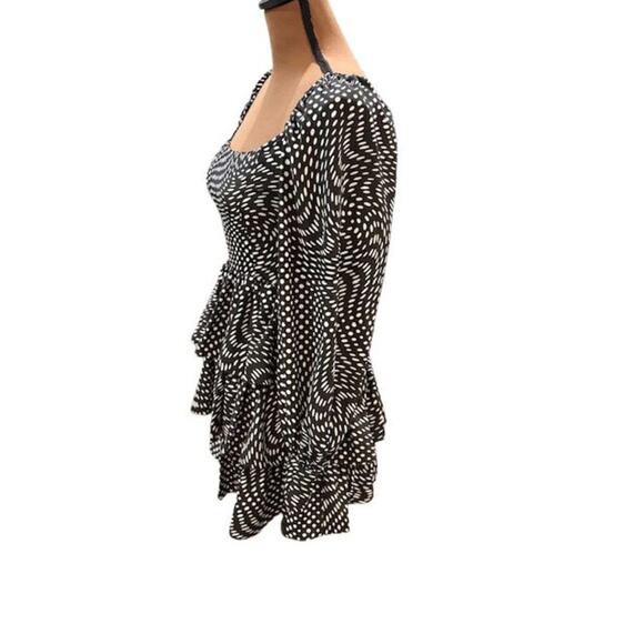 WAYF Polka Dot Print Square Neck Long Sleeve Tiered Mini Dress – Size XS – NWT - Picture 5 of 9